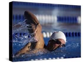 Male Swimmer in Action-null-Stretched Canvas