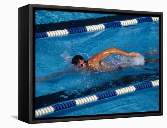 Male Swimmer in Action-null-Framed Stretched Canvas