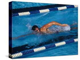 Male Swimmer in Action-null-Stretched Canvas