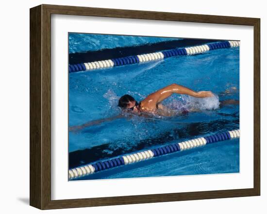 Male Swimmer in Action-null-Framed Photographic Print