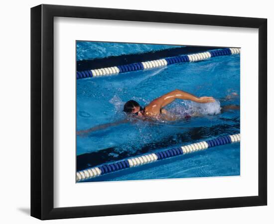 Male Swimmer in Action-null-Framed Photographic Print