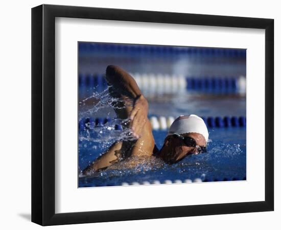 Male Swimmer in Action-null-Framed Photographic Print