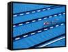 Male Swimmer Training Doing Laps in the Pool-null-Framed Stretched Canvas