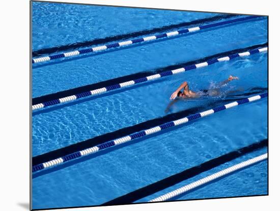 Male Swimmer Training Doing Laps in the Pool-null-Mounted Photographic Print