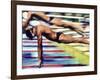 Male Swimmers at the Start of a Race-null-Framed Photographic Print