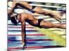 Male Swimmers at the Start of a Race-null-Mounted Photographic Print