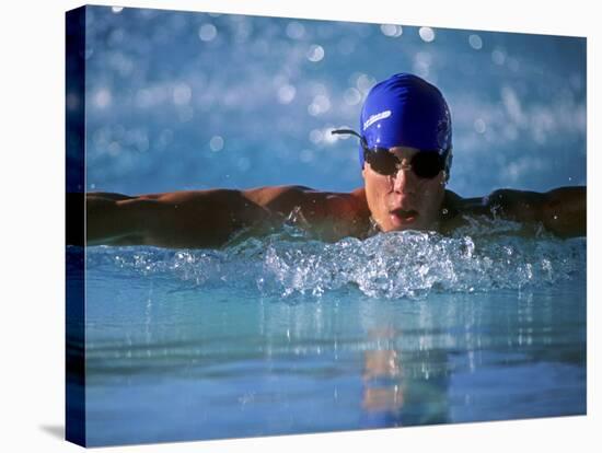 Male Swimmers Performing the Butterfly-null-Stretched Canvas