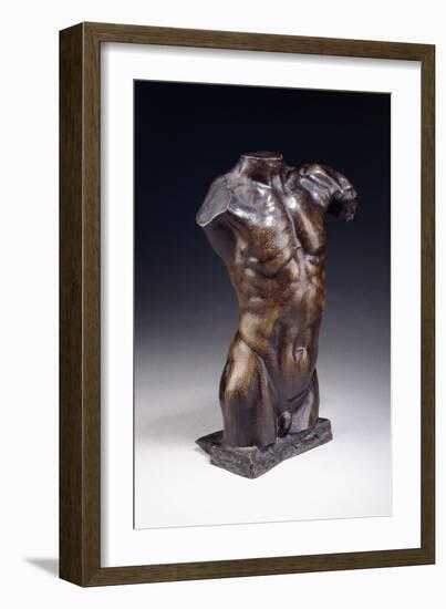 Male Torso - New Model, C.1885-Auguste Rodin-Framed Giclee Print