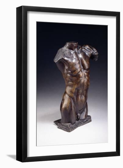 Male Torso - New Model, C.1885-Auguste Rodin-Framed Giclee Print