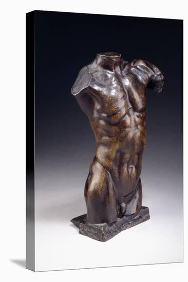 Male Torso - New Model, C.1885-Auguste Rodin-Stretched Canvas