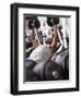 Male Working Out with Weights in a Health Club, Rutland, Vermont, USA-Chris Trotman-Framed Photographic Print