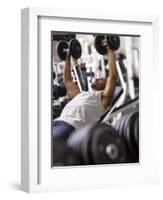 Male Working Out with Weights in a Health Club, Rutland, Vermont, USA-Chris Trotman-Framed Photographic Print