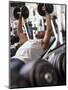 Male Working Out with Weights in a Health Club, Rutland, Vermont, USA-Chris Trotman-Mounted Photographic Print