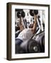 Male Working Out with Weights in a Health Club, Rutland, Vermont, USA-Chris Trotman-Framed Photographic Print