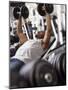 Male Working Out with Weights in a Health Club, Rutland, Vermont, USA-Chris Trotman-Mounted Photographic Print