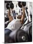 Male Working Out with Weights in a Health Club, Rutland, Vermont, USA-Chris Trotman-Mounted Photographic Print