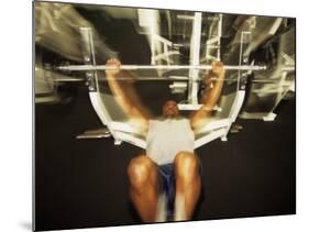 Male Working Out with Wieghts in a Health Club, Rutland, Vermont, USA-Paul Sutton-Mounted Photographic Print