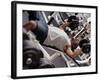 Male Working Out with Wieghts in a Health Club, Rutland, Vermont, USA-Chris Trotman-Framed Photographic Print