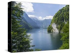 Malerwinkel at lake Koenigssee, Berchtesgaden NP, Bavaria, Germany.-Martin Zwick-Stretched Canvas