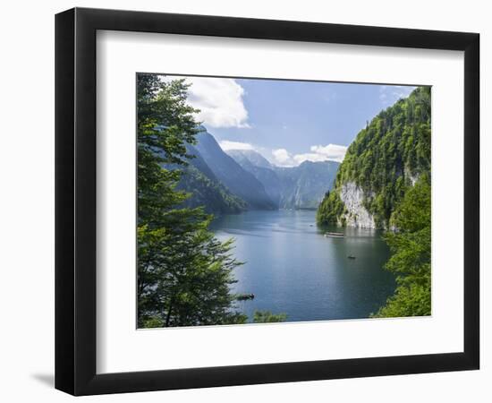 Malerwinkel at lake Koenigssee, Berchtesgaden NP, Bavaria, Germany.-Martin Zwick-Framed Photographic Print