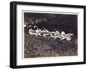 Males Nudes in a Seated Tug-Of-War, C.1883 (Albumen Print)-Thomas Cowperthwait Eakins-Framed Giclee Print