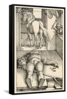 Malevolent Witch Bewitches a Groom in His Stable Before Doing Magic on the Horse-Hans Baldung Grien-Framed Stretched Canvas