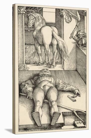 Malevolent Witch Bewitches a Groom in His Stable Before Doing Magic on the Horse-Hans Baldung Grien-Stretched Canvas