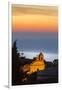 Malfa, church at dusk with sea behind, Sicily, Italy, Mediterranean, Europe-John Miller-Framed Photographic Print