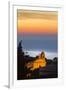 Malfa, church at dusk with sea behind, Sicily, Italy, Mediterranean, Europe-John Miller-Framed Photographic Print