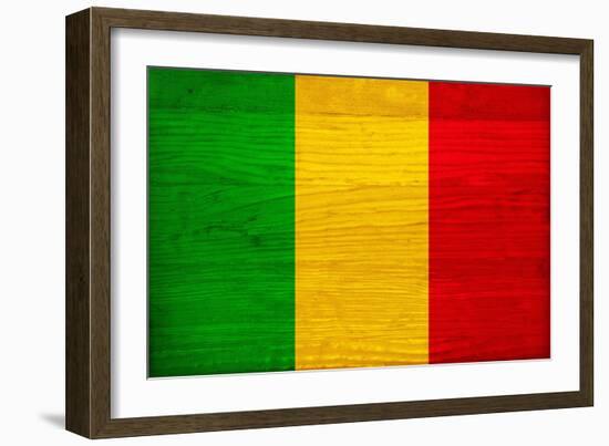 Mali Flag Design with Wood Patterning - Flags of the World Series-Philippe Hugonnard-Framed Art Print