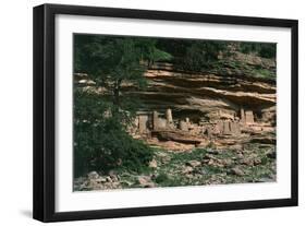 Mali, Mopti Region, Banani, Cliff of Bandiagara, Ancient Tellem Houses Carved in Rock-null-Framed Giclee Print