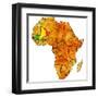 Mali on Actual Map of Africa-michal812-Framed Art Print