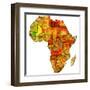 Mali on Actual Map of Africa-michal812-Framed Art Print