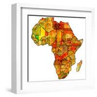 Mali on Actual Map of Africa-michal812-Framed Art Print