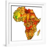 Mali on Actual Map of Africa-michal812-Framed Art Print