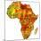 Mali on Actual Map of Africa-michal812-Mounted Art Print