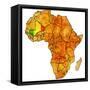 Mali on Actual Map of Africa-michal812-Framed Stretched Canvas