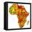 Mali on Actual Map of Africa-michal812-Framed Stretched Canvas