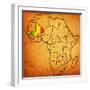 Mali on Actual Map of Africa-michal812-Framed Art Print