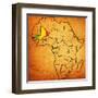 Mali on Actual Map of Africa-michal812-Framed Art Print