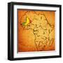 Mali on Actual Map of Africa-michal812-Framed Art Print