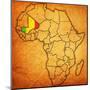 Mali on Actual Map of Africa-michal812-Mounted Art Print