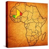 Mali on Actual Map of Africa-michal812-Stretched Canvas