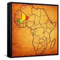 Mali on Actual Map of Africa-michal812-Framed Stretched Canvas