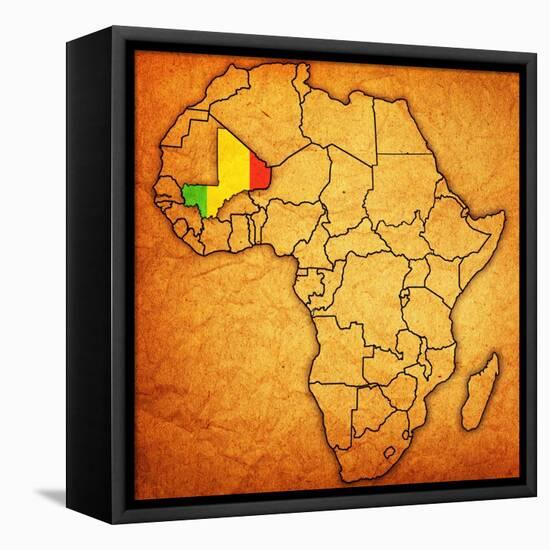 Mali on Actual Map of Africa-michal812-Framed Stretched Canvas