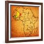 Mali on Actual Map of Africa-michal812-Framed Art Print