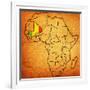 Mali on Actual Map of Africa-michal812-Framed Art Print