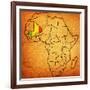 Mali on Actual Map of Africa-michal812-Framed Art Print