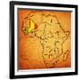 Mali on Actual Map of Africa-michal812-Framed Art Print