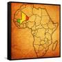 Mali on Actual Map of Africa-michal812-Framed Stretched Canvas